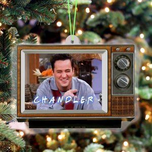 TV Set FRIENDS Show Chandler Smile Retro Christmas Tree Holiday Ornament NEW